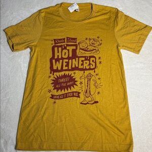 NET Rhode Island Hot Weiners Bella Canvas Mustard Yellow T-Shirt. S.
